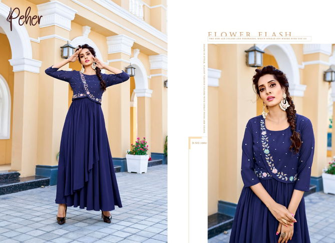 Lime Light Fancy Stylish Designer Festive Wear Heavy Long Kurtis collection